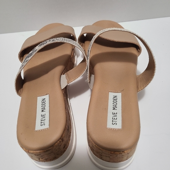 Steve Madden Thalia Cork Platform Sandal Reptile / Snake Strap Size 9M‎ - Picture 4 of 10